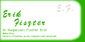 erik fiszter business card